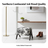 Vintage Design Upholstered Rectangular Bench hardwood Wood Legs Ottoman Multi-Functional Footrest Padded Seat for Homeowners, Families, Adults, Living Room, Entryway, Bedroom, Home Office