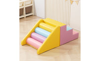 PU Leather Cover Climbing Ladder Combination Padded Foam Climbing Ladder Rounded Edges Early-Learning for Children