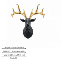 3D Deer Head Wall Mount Detailed Deer Head Wall Decor Realistic Antlers Rustic for Living Room, Entryway, Hallway