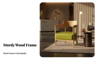Comfortable padding Upholstered Wood Frame Armchair Ergonomic Backrest Upholstered Wood-Frame Seat firm-density Foam Padding Accent Chair Retro Design for Cafe Owners, Interior Designers, Reception Area, Office, perusing alcove, Living Room