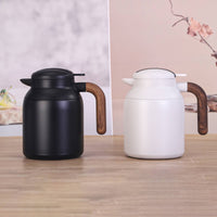 Large Capacity Tea Brewing Pot with Infuser Double Walled Smart Thermal Pot Leak Proof Stainless Steel Thermal Jug Easy Pour Spout for Home, Office, Meeting Room