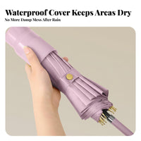 16-Rib Straight Umbrella Large Coverage Automatic Sun and Rain Umbrella Reinforced Frame Weather Protection for Men, Commuters, Golf, Outdoor Events