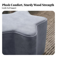 Soft and Comfortable Star-Shaped Pouf Thickly Padded Small Stool Multi-Functional Floor Seating Stable Structure for Toddlers, Families, Living Room, Playroom, Entryway, Nursery