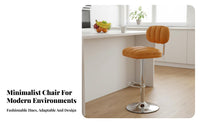 With Backrest Adjustable Pedestal Stool Modern Design Adjustable rotating Pedestal Seat Built-in Footrest Counter Chair Padded padding for Bar Owners, homeowners, Renters, Cafe, Restaurant, Kitchen Island, Dining Room
