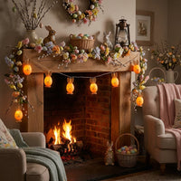 Easter Egg Light Strand Festive Atmosphere Bunny and Egg Hanging Lights Flexible Wire Battery Operated Easter Lights for Kids, Garden, Outdoor, Indoor