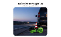 Reflective Kinetic Recovery Rope High-Stretch Kinetic Rope Kit Shock Absorbing Towing Equipment Heavy-Duty for Away-Highway Enthusiasts, Truck Owners, ATV/UTV Riders, Roadside Emergencies