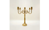 Ornate Candelabra Shiny Retro Candelabrum Pedestal Candle Holder with Arms Polished for Photographers, Weddings, Mantel