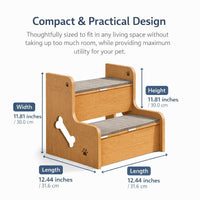 Dog Steps Stairs Bed for Small Dogs, Non-Slip Pet Bed Access, High Density Foam Dog Ramp for Senior Dogs, Sofa Access, Dogs Cats