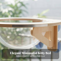 Drillwithout-Drill Installation Window-Mounted Feline Capsule Space-Saving Feline Window Perch 360-Degree View Pet Furniture Sunbathing Area for Window Glass, Balcony, Glass Doors, Living Room