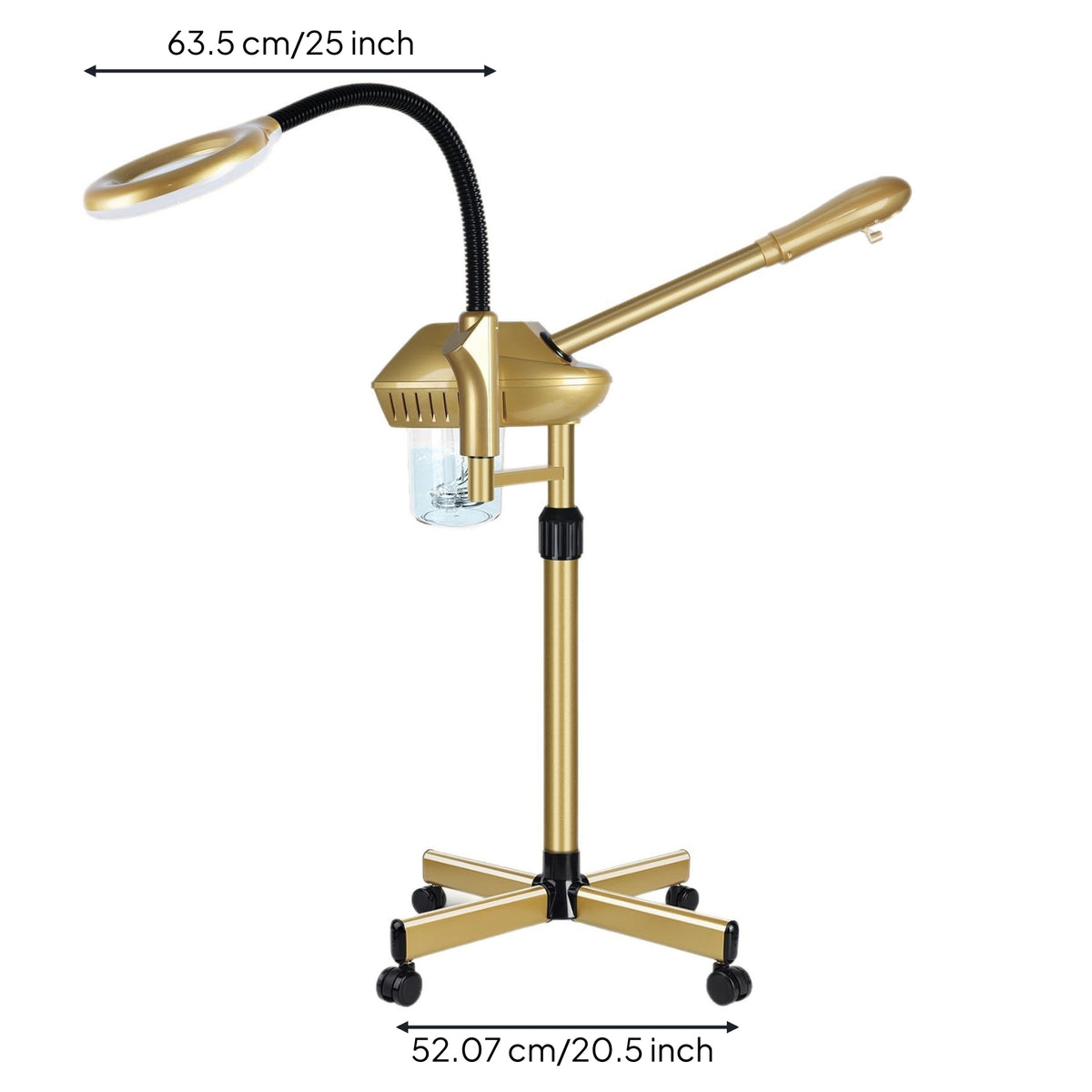 Facial Steamer with Magnifying Lamp Professional Standing Facial Steamer Beauty Equipment 2 in 1 Adjustable Height
