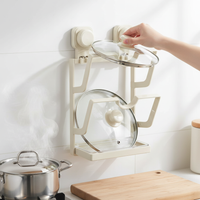 Suction Cup Wall-Mounted Pot Lid Holder & Cutting Board Rack