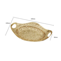 Filigree Tray Decorative Metal Tray with Handles Ornamental Bowl Lustrous Embossed for Home Decorators, Coffee Table, Entryway