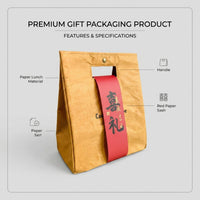 Gift Bag Style Lunch Bags for Women with Roll Top, Large Insulated Picnic Bag for Camping BBQ, Portable Cool Bag Lunch Box, 24*13*30 cm Reusable