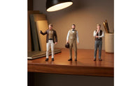 3 Pieces 1:64 Scale Figurine Set Detailed Clothing Hand-Painted Resin Figurines Colored Finish British-Style Miniature Figures
