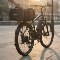 Electric Bicycle Rear Seat Bag with Rain Cover and Charger Storage, Universal Bike Pannier Tail Bag