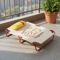 Elevated Dog Cot Easy to Assemble Raised Pet Bed Washable for Indoor