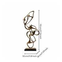 Metal Geometric Sculpture Rustic Minimalism Metal Geometric Table Decor Minimalist 3D Abstract Sculpture for Lobby Area, Entrance, TV Cabinet