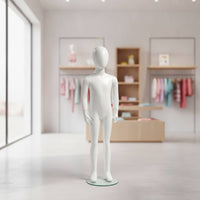 Child Mannequin with Transparent Base Standing Faceless Child Mannequin Matte Finish Display Form for Studios