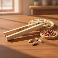 Shelling Tool Handheld Peanut Sheller Lever-Style Wooden Nut Cracker for Snackers, Kitchen, Tabletop