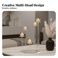 Elegant Accent Acrylic Candelabra Stable Base Tall Acrylic Candelabra Minimalist Design for Homeowners, Couples, Weddings, Parties, Banquets