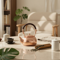 Hammered Copper Kettle Polished Copper Teapot Handcrafted Kettle with Lid for Tea Lovers, Collectors
