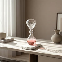 Bubble-Textured Hourglass Clear Liquid-Filled Hourglass Compact Desk Sculpture for Shelf, Bedside Table
