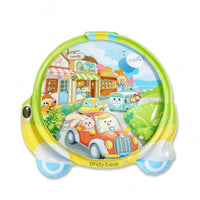 Raised Edge Inflatable Water Play Mat Clear Center Baby Water Play Mat Underwater Cartoon Graphics Waterproof Plastic for Babies, Crawling