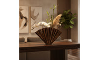 Pleated Metal Vase Shiny Fan-Shaped Vase Rustic for Decorators