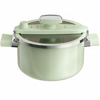 Enameled Pot with Glass Lid Gas Cooktop Stockpot with Glass Lid Even Heating Enamel Soup Pot for Home Cooks