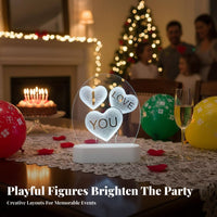 4 Pieces Illuminated Character Set Atmosphere Generator Illuminated Sign RGB Lighting Gathering Decoration for Party Planners, Romantic Partners