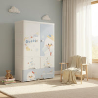 Large Capacity Baby Clothes Armoire Long-Lasting Kids Wardrobe Closet Heavy Duty Children's Clothes Organizer Formaldehyde-Safe for Babies, Toddlers, Nursery, Playroom, Bedroom