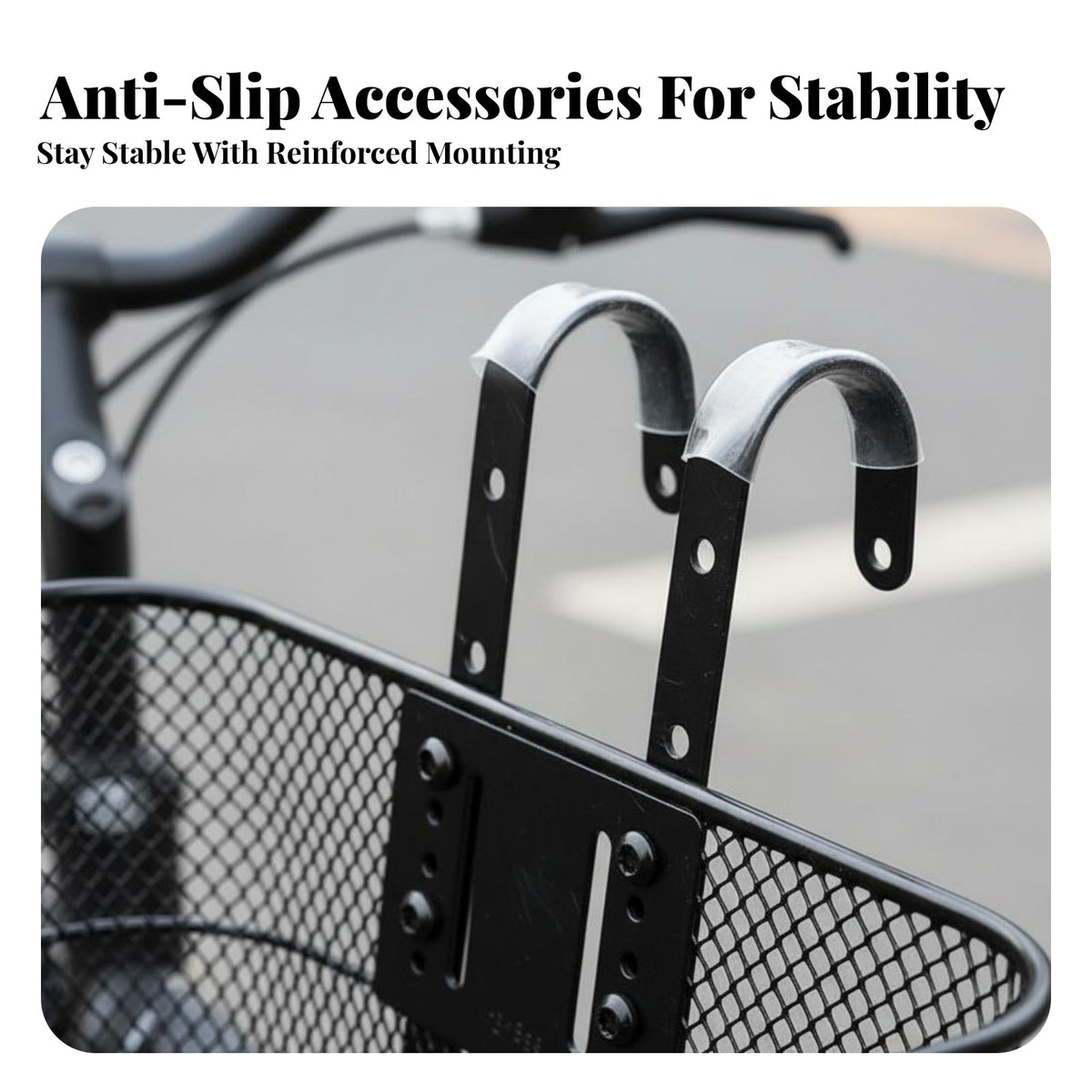Front Cycle Basket Adjustable Hooks Handlebar Bike Basket Easy Installation for Kids, Shopping, Grocery Runs, Commuting