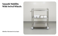 Heavy Duty Medical Instrument Trolley Long-Lasting Medical Service Cart No Assembly Required Beauty Salon Rolling Cart Easy to Clean for Laboratory Technicians, Restaurant Employees, Home Users, Hospital, Medical Center, Laboratoryoratory Oratory