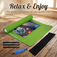Felt Puzzle Storage Mat for 1000 to 1500 Piece Capacity, Portable Organizer Gray Blanket to Save Progress