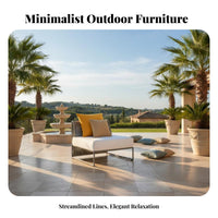4 Pieces Modern Design 4-Piece Woven Conversation Group weather-resistant Outdoor Furniture Low Maintenance outdoor seating set long-lasting Frame for Homeowners, Business Owners, Families, Balcony, Courtyard, Garden, Backyard