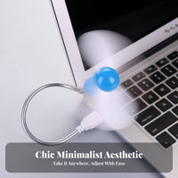 USB Gooseneck Fan Plug and Play Flexible Gooseneck Fan Low Power Consumption for Office Workers, Commuters, Travel, Dorm Room, Library