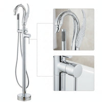 Freestanding Bathtub Faucet Classical Floor Mounted Bathtub Faucet High Tall Bend Plumbing Fixture for Homeowners