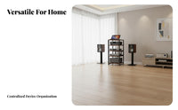 Audio Equipment Cabinet Heavy-duty Steel Frame Multi-tier Audio Equipment Rack Adjustable Shelves Home Theater Component Shelf Durable Wood Panel Suitable for Living Room Studio Entertainment Space