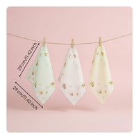 3 Pieces Women's Handkerchief Soft and Edge Handkerchief Lightweight Floral Print Hankie for Wedding, Tea Party