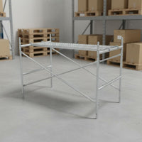 Heavy Duty Mobile Scaffolding Frame Easy Assembly Galvanized Steel Scaffold Adjustable Height Walk-Through Scaffold Frame Reinforced Joining for Contractors, Builders, Painters, Exterior Renovation, Building Maintenance, Outdoor Work