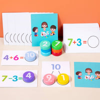 Math Cards with Counters Counting Toy Hands-on for Classroom, Playroom