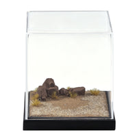 Diorama Base with Acrylic Cover Realistic Model Display Case with Terrain Transparent Miniature Scene Display for Home Decor