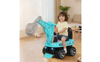 Pedal-Operated Excavator Anti-Tip Excavator with Rotating Scoop Digger Toy Musical Construction Vehicle Light-up for Toddlers