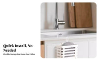 No-Tools-Required-Tool-Less Organizer Basket No Tools Required Cabinet Door Organizer Cabinet Door Storage Holder