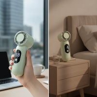 Compact Handheld Fan with Digital Display Rechargeable Portable Fan with Digital Display for Travelers