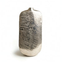 Decorative Vase Silver Tabletop Vase Textured Ornament for Dining Table