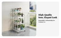 Three-Tier Plant Stand Mobile with 360° Wheels Three-Tier Rolling Planter Shelf Sturdy Duty Ventilated Shelves for Indoor, Patio