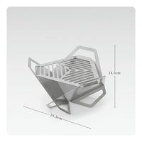 Foldable Design Stainless Steel Charcoal Grill Easy Assembly Mini Stainless Steel BBQ Grill Compact Storage for Backpackers, Backpacking
