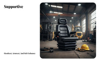 Forklift Shock-Absorbing Seat Shock Absorbing Adjustable Bulldozer Seat Molded Foam Cushion for Construction Workers, Farms, Warehouses