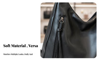 Versatile Design Large PU Leather Tote Adjustable Strap Multi-Way Carry Bag Lightweight for Students, Shopping, Commuting, Travel